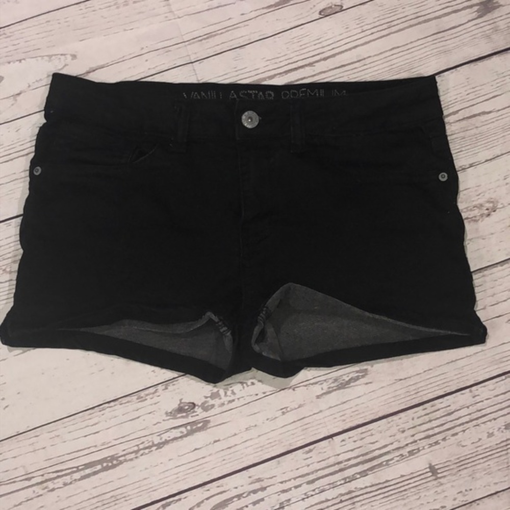 vanilla star girls black denim shorts